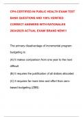 CPH-CERTIFIED IN PUBLIC HEALTH EXAM TEST  BANK QUESTIONS AND 100% VERIFIED  CORRECT ANSWERS WITH RATIONALES  2024/2025/ ACTUAL EXAM/ BRAND NEW!!!