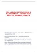 AQA A-LEVEL HISTORY WEIMAR & NAZI GERMANY, A HISTORY TEST WITH ALL ANSWERS