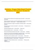  Esthetics: Oregon State Board Practice Questions And Answers Graded A+ 2024.