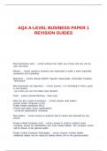 AQA A-LEVEL BUSINESS PAPER 1 REVISION GUIDES.