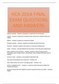 HCA 201A FINAL EXAM QUESTIONS AND ANSWERS