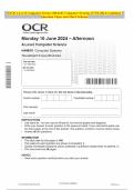 OCR A Level Computer Science H446/01 Computer Systems JUNE 2024 Combined Question Paper and Mark Scheme