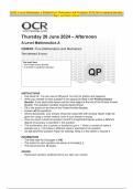 OCR A Level Mathematics A H240/03 Pure Mathematics and Mechanics JUNE 2024 Combined Question Paper and Mark Scheme