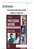 Solution Manual - Professional Nursing: Concepts & Challenges, 10th Edition by Beth black, All 16 Chapters Covered