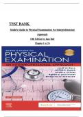 Test Bank For Seidel's Guide to Physical Examination 10th Edition By Jane Ball, Joyce Dains, John Flynn, Barry Solomon, Rosalyn Stewart | 9780323761833 |Chapter 1-26| 2024/2025| Complete Questions and Answers A+