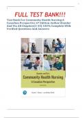 Test Bank For Community Health Nursing: A Canadian Perspective 6th Edition By Stamler And Yiu All Chapters 1-33 ||Complete A+ Guide