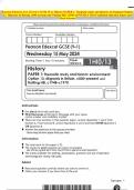 Pearson Edexcel Level 1/Level 2 GCSE (9–1) History PAPER 1: Thematic study and historic environment Option 13: Migrants in Britain, c800–present and Notting Hill, c1948–c1970 MAY 2024 Combined Question Paper and Mark Scheme