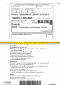 Pearson Edexcel Level 1/Level 2 GCSE (9–1) French PAPER 1: Listening and understanding in French Foundation tier MAY 2024 Combined Question Paper and Mark Scheme