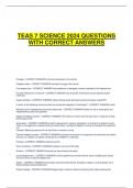 ATI TEAS Version 7 Practice Test  Science quiz with correct answers