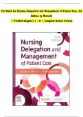 TEST BANK For Nursing Delegation and Management of Patient Care, 3rd Edition by Motacki | Verified Chapters 1 - 21 | Complete Newest Version