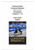 Summary book Consumer Behavior Hoyer, Chapters 1 - 18 in English