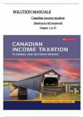 Solution Manual for Canadian Income Taxation 2023/2024 26th Edition by William Buckwold ISBN:9780070876606 All chapters covered