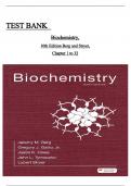 Biochemistry 10th Edition By Jeremy Berg, Gregory Gatto, Justin Hines, John Tymoczko, Lubert Stryer Test Bank Latest Edition ALL CHAPTERS COVERD 