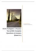 FCTC Firefighter 1 Practice Test || With Complete Questions & Answers (Rated A+)