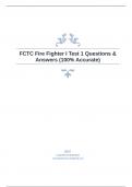 FCTC Fire Fighter I Test 1 Questions & Answers (100% Accurate)