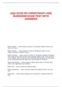 AQA GCSE RS CHRISTIANITY AND BUDDHISM EXAM TEST WITH ANSWERS.