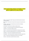 AQA GCSE RELIGIOUS STUDIES-TEST WITH COMPLETE SOLUTIONS.