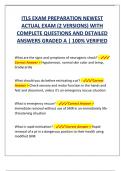 ITLS EXAM PREPARATION NEWEST  ACTUAL EXAM (2 VERSIONS) WITH  COMPLETE QUESTIONS AND DETAILED  ANSWERS GRADED A | 100% VERIFIED