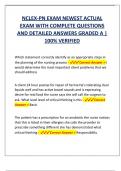 NCLEX-PN EXAM NEWEST ACTUAL  EXAM WITH COMPLETE QUESTIONS  AND DETAILED ANSWERS GRADED A |  100% VERIFIED