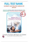 Test Bank For Maternity and Pediatric Nursing 4th Edition Ricci Kyle Carman 9781975139766