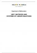 Matrices and systems of  linear equations