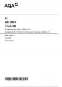 AQA  AS HISTORY 7041-2B The Wars of the Roses, 1450–1499 Component 2B The Fall of the House of Lancaster, 1450–1471 Mark scheme June 2024 Version: Fina