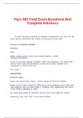 Psyc 602 Final Exam Questions And Complete Solutions