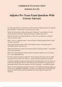 Adjuster Pro Texas Exam Questions With Correct Answers