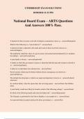 National Board Exam – ARTS Questions And Answers 100% Pass.