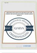 QABA EXAM LATEST UPDATE THIS YEAR WITH STUDY GUIDE COMPLETE 300 QUESTIONS AND CORRECT ANSWERS 