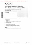 Actual 2024 OCR GCE English Language and Literature H474/01: Exploring non-fiction andspoken texts A Level Merged Question Paper + Mark Scheme