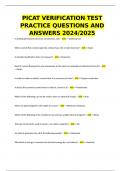 PICAT VERIFICATION TEST PRACTICE QUESTIONS AND ANSWERS 2024/2025