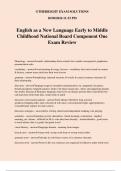 English as a New Language Early to Middle Childhood National Board Component One Exam Review