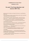 Foe unit 1 Test Exam Questions And Answers 100% Pass