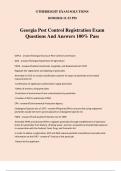 Georgia Pest Control Registration Exam Questions And Answers 100% Pass