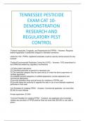 TENNESSEE PESTICIDE EXAM CAT 10- DEMONSTRATION RESEARCH AND REGULATORY PEST CONTROL