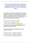 PHTLS EXAM LATEST FINAL EXAM WITH COMLETE QUESTIONS AND CORRECT ANSWERS RATED A+ 100% GUARNTEED PASS