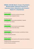 NR668 | NR 668 Week 1 Exam | Psychiatric-Mental Health Capstone Practicum & Intensive Exam | Questions and Answers Rated A+ | Chamberlain