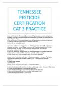 TENNESSEE PESTICIDE CERTIFICATION CAT 3 PRACTICE