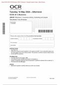 Actual 2024 OCR GCSE Business J204/01: Business 1: business activity, marketing and people Merged Question Paper + Mark Scheme