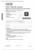 Actual 2024 OCR GCSE Chemistry B Twenty First Century Science J258/01: Breadth in Chemistry (Foundation Tier) Merged Question Paper + Mark Scheme + Data Sheet