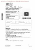 Actual 2024 OCR GCSE Combined Science B Twenty First Century Science J260/03: Physics (Foundation Tier) Merged Question Paper + Mark Scheme + Data Sheet