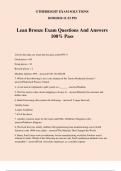 Lean Bronze Exam Questions And Answers 100% Pass