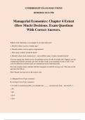 Managerial Economics: Chapter 4 Extent (How Much) Decisions. Exam Questions With Correct Answers.