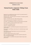 National boards: component 1 Biology Exam Study Guide.