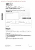 Actual 2024 OCR GCSE Physical Education J587/02: Socio-cultural issues and sports psychologyMerged Question Paper + Mark Scheme