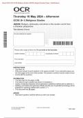 Actual 2024 OCR GCSE Religious Studies J625/06: Religion, philosophy and ethics in the modernworld from a Christian perspective Merged Question Paper + Mark Scheme