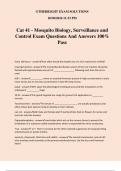 Cat 41 - Mosquito Biology, Surveillance and Control Exam Questions And Answers 100% Pass