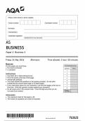 AS-Level AQA 2024 Business Paper 2 Including Mark Scheme