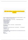 NRP 8th Edition Questions And Answers Verified.